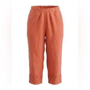 Sigrid Olsen women’s linen pants orange size 20w eyelet style on bottoms